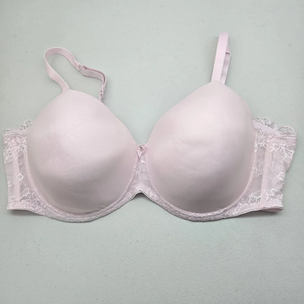 Avenue Body Women Bra 46DD Light Pink T Shirt Underwired Lace Strap